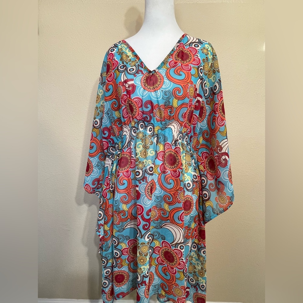 Boho Blue Star Clothing Co. Floral Patterned Beach Cover Up dress